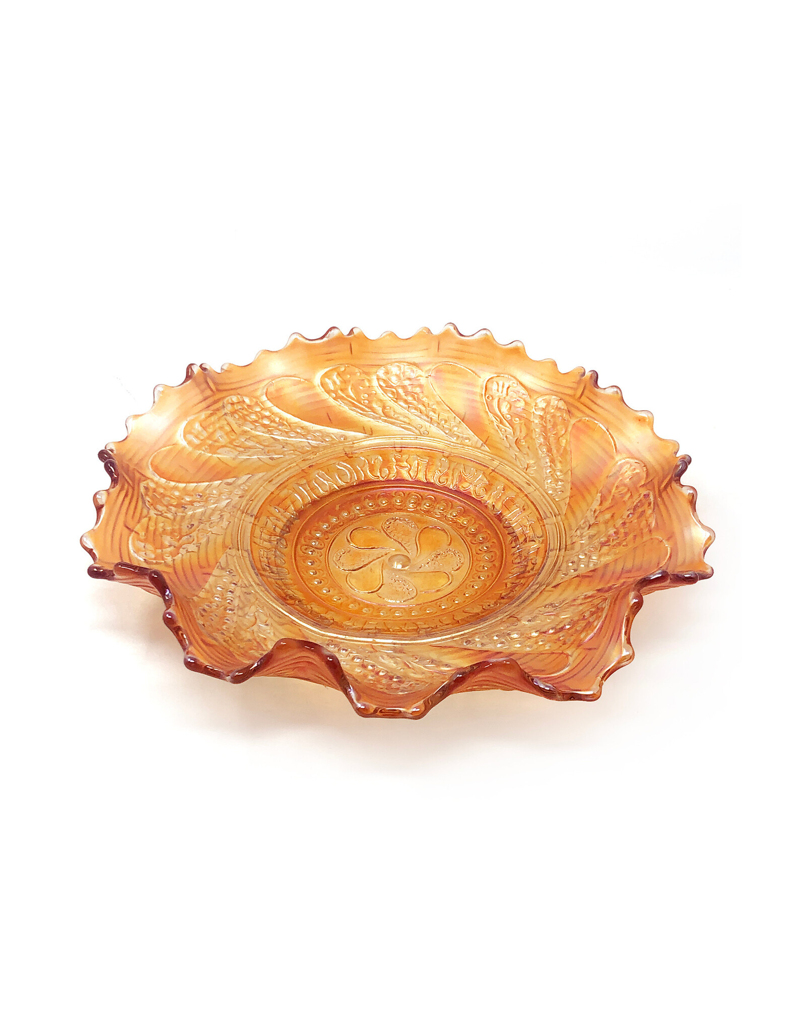 Dugan Glass Co. Ruffled Carnival Glass Bowl