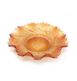 Dugan Glass Co. Ruffled Carnival Glass Bowl