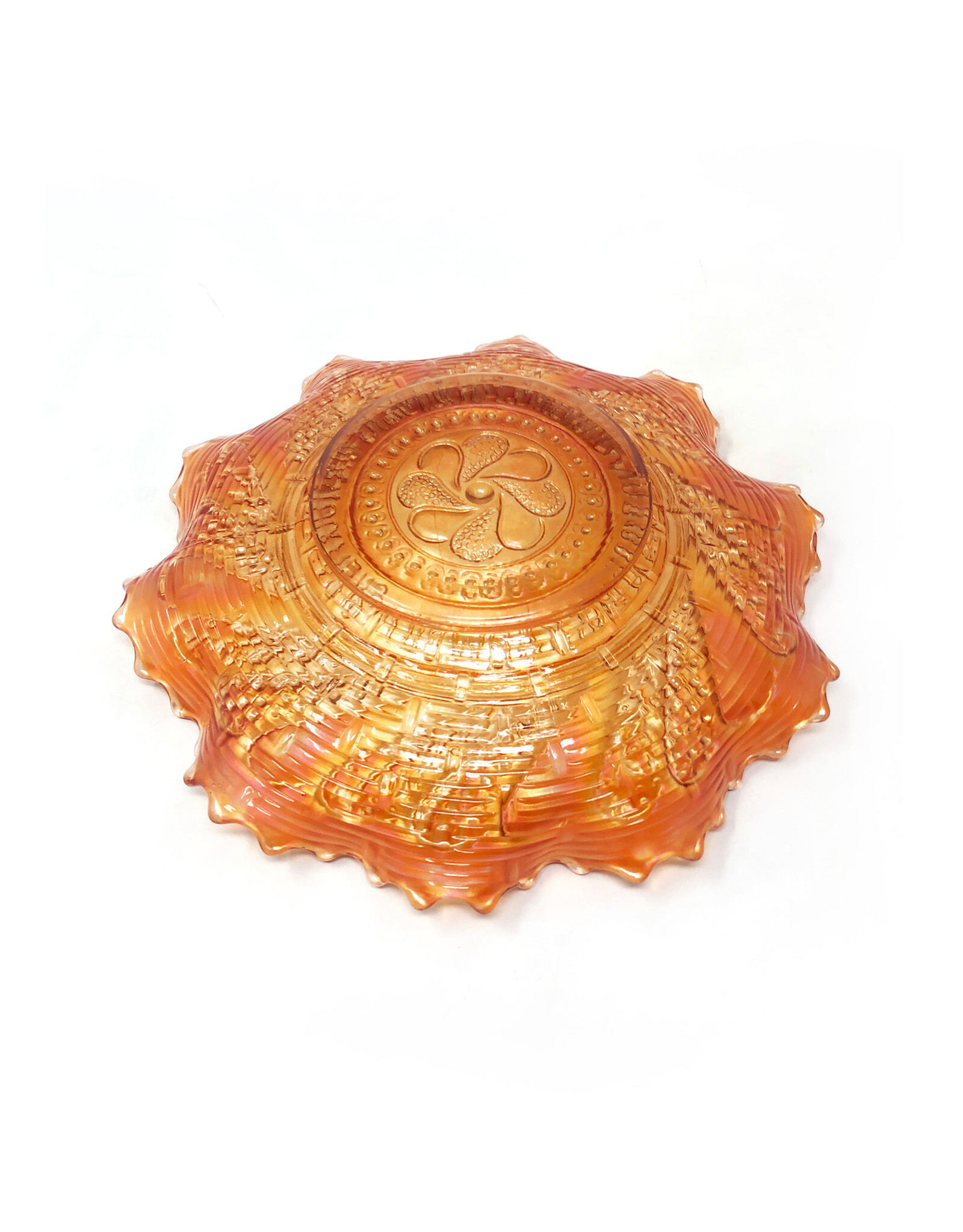 Dugan Glass Co. Ruffled Carnival Glass Bowl