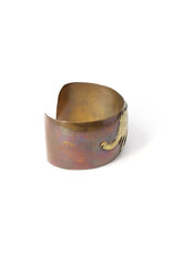 Copper Cuff Bracelet with Brass & Abalone Elephant Decoration