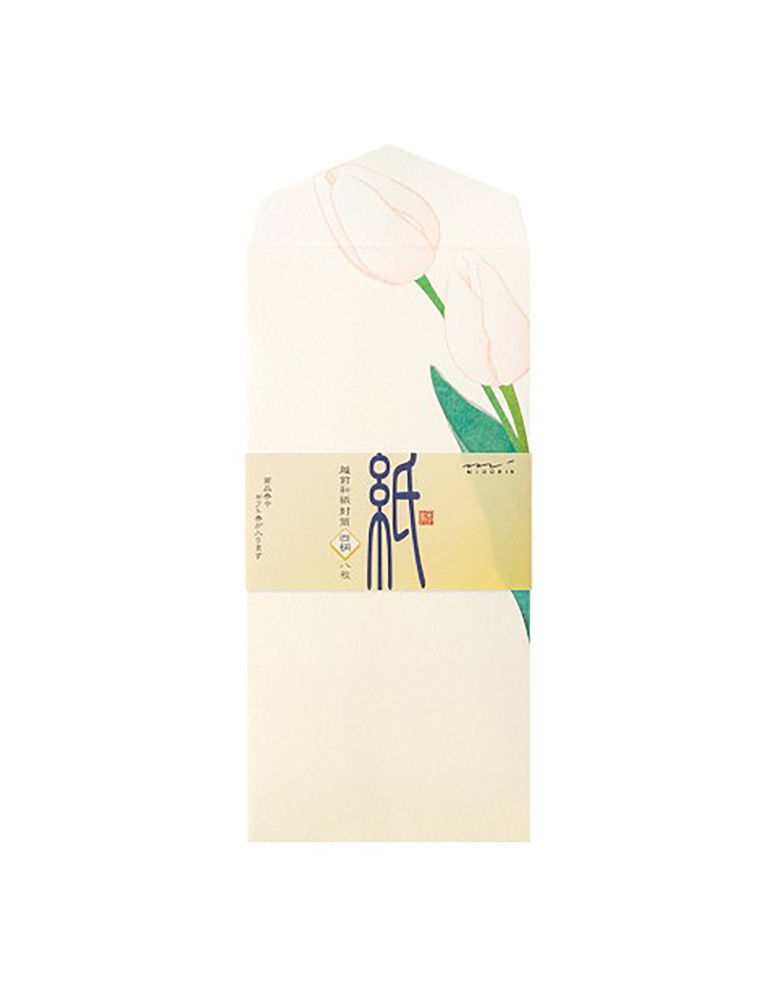 Midori Spring Flower White Four Designs Envelope 158