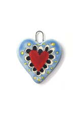 Atomic Girl Pottery Mini Light Blue Heart Ceramic Ornament