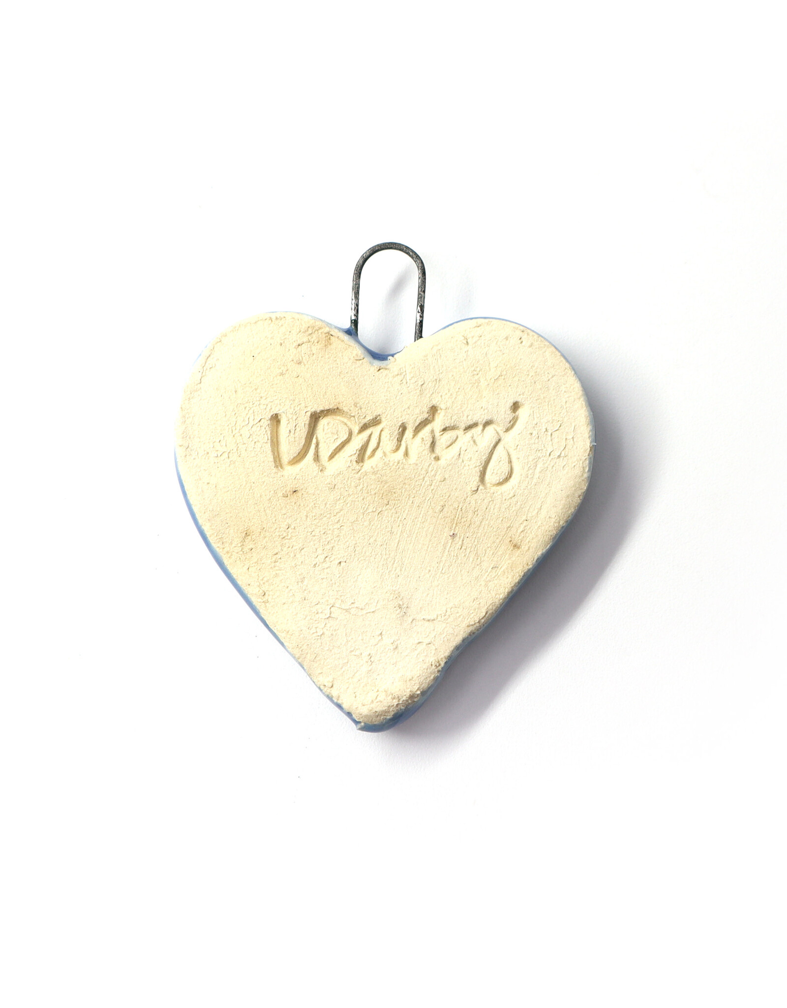 Atomic Girl Pottery Mini Light Blue Heart Ceramic Ornament