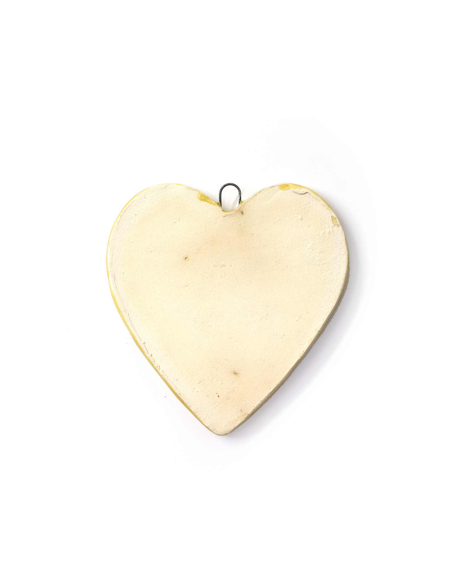 Atomic Girl Pottery Ceramic Red Heart with Yellow Border Ornament