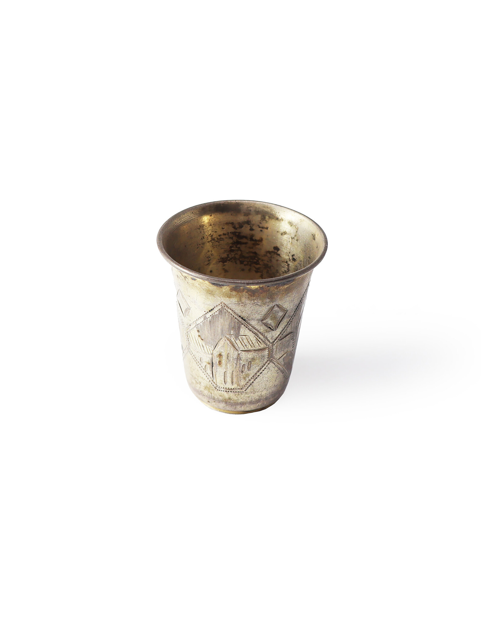 Tumbler Czarist Russia with House Etchings