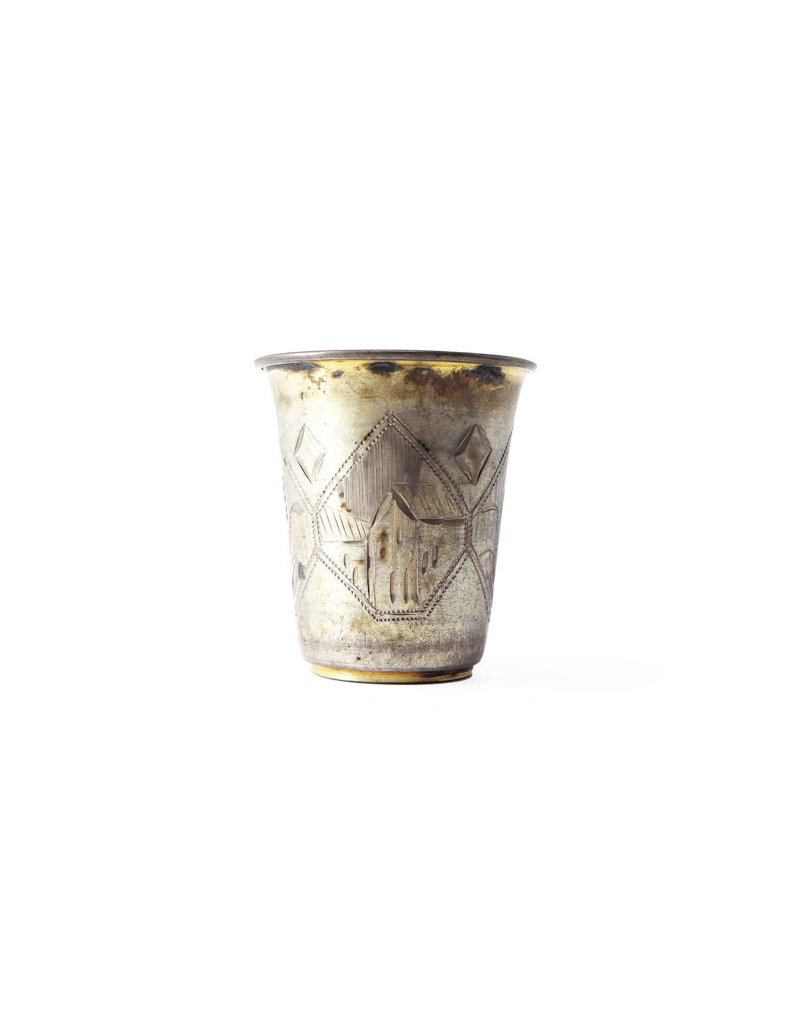 Tumbler Czarist Russia with House Etchings
