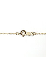 14K Gold Butterfly Pendant with Spinel and 8 Pearls on Dainty Wheat Chain