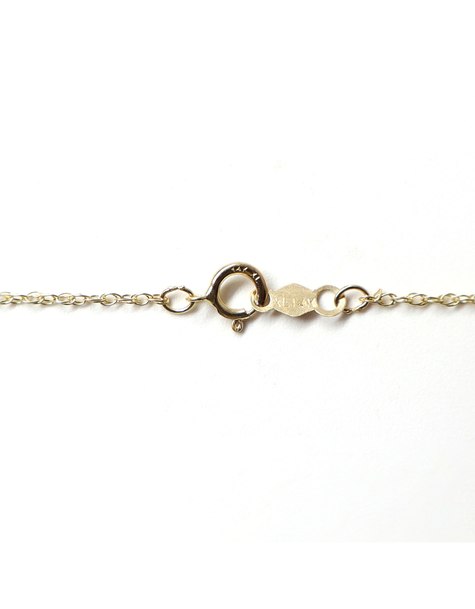 14K Gold Butterfly Pendant with Spinel and 8 Pearls on Dainty Wheat Chain