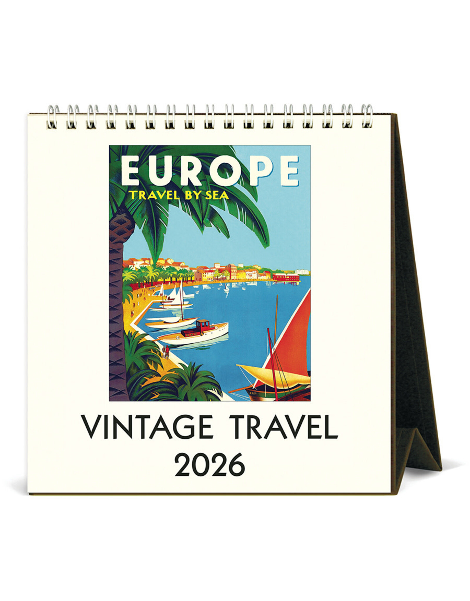 Cavallini Papers & Co. 2026 Desk Calendar Vintage Travel