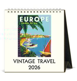 Cavallini Papers & Co. 2026 Desk Calendar Vintage Travel