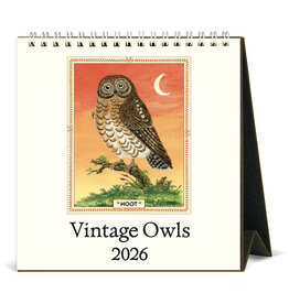 Cavallini Papers & Co. 2026 Desk Calendar Owls