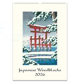 Cavallini Papers & Co. 2026 Wall Calendar Japanese Woodblocks