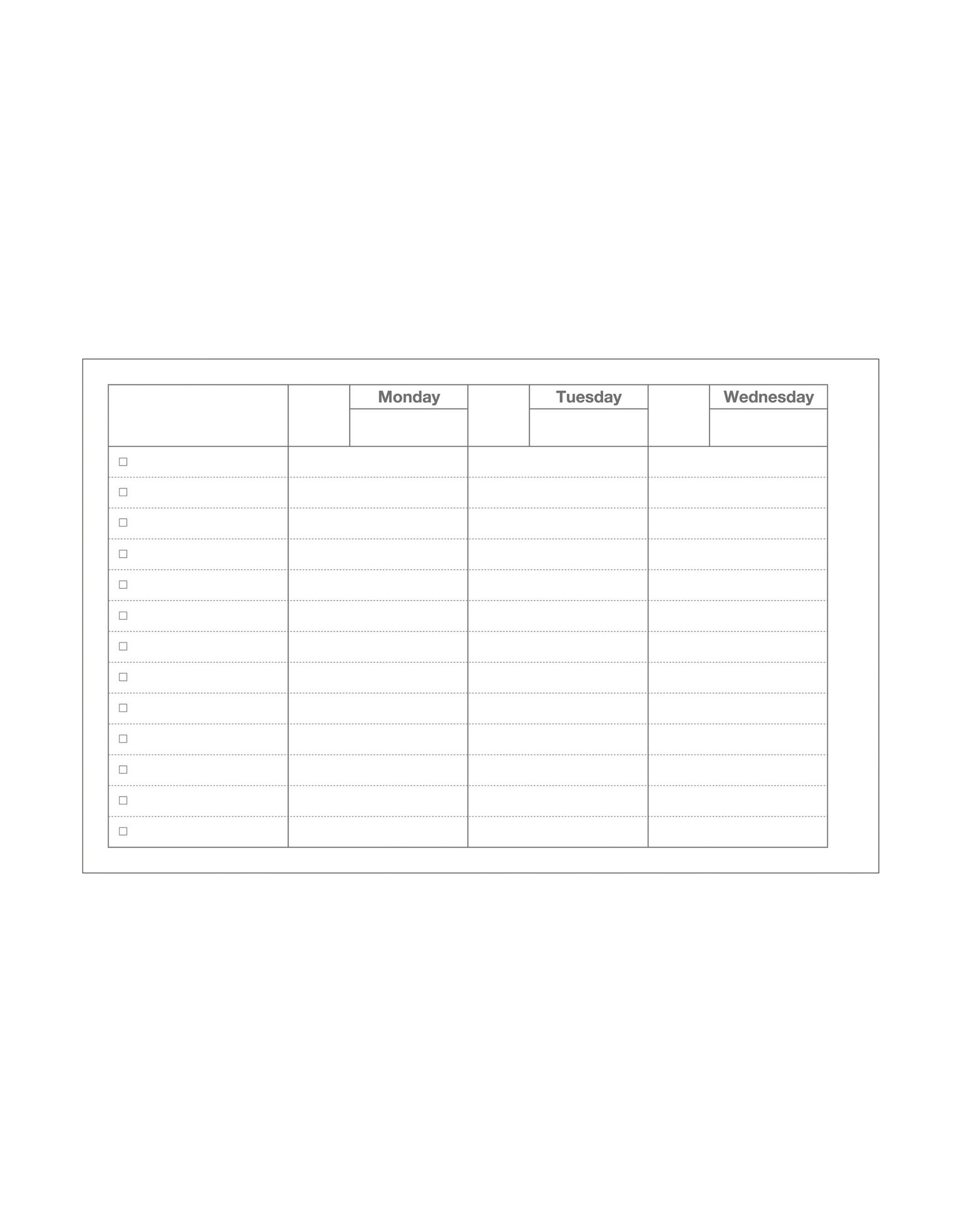 Black Dayfree Weekly Schedule  FDR-WS01-BK