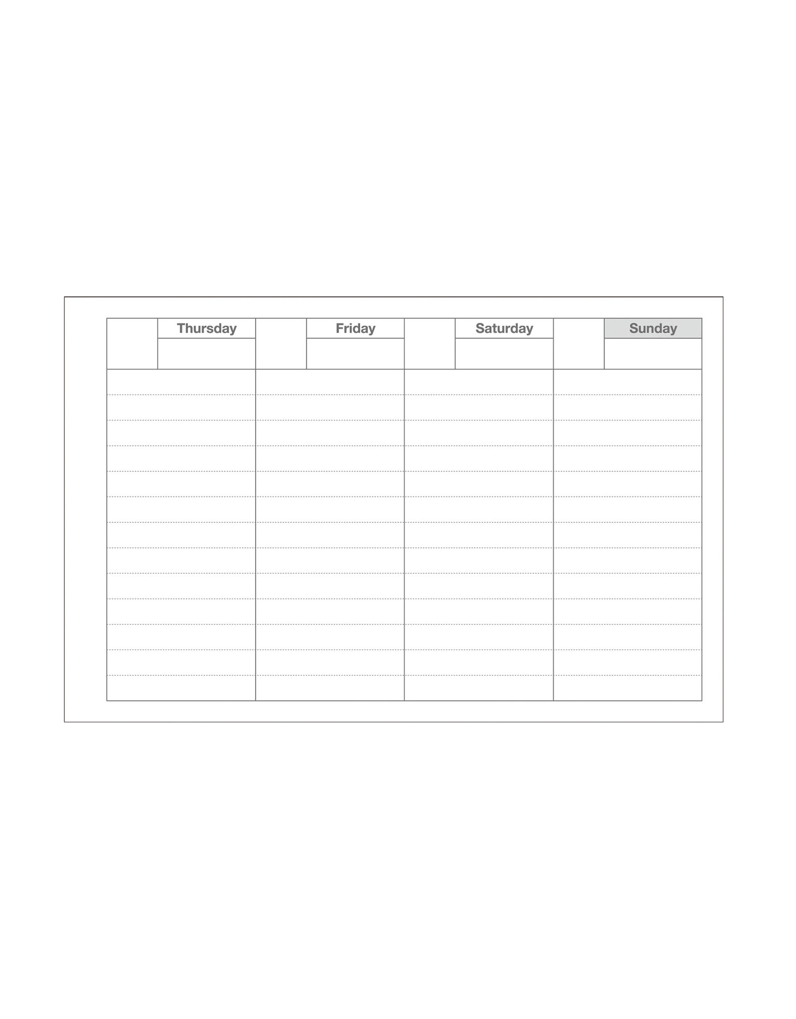Orange Dayfree Weekly Schedule