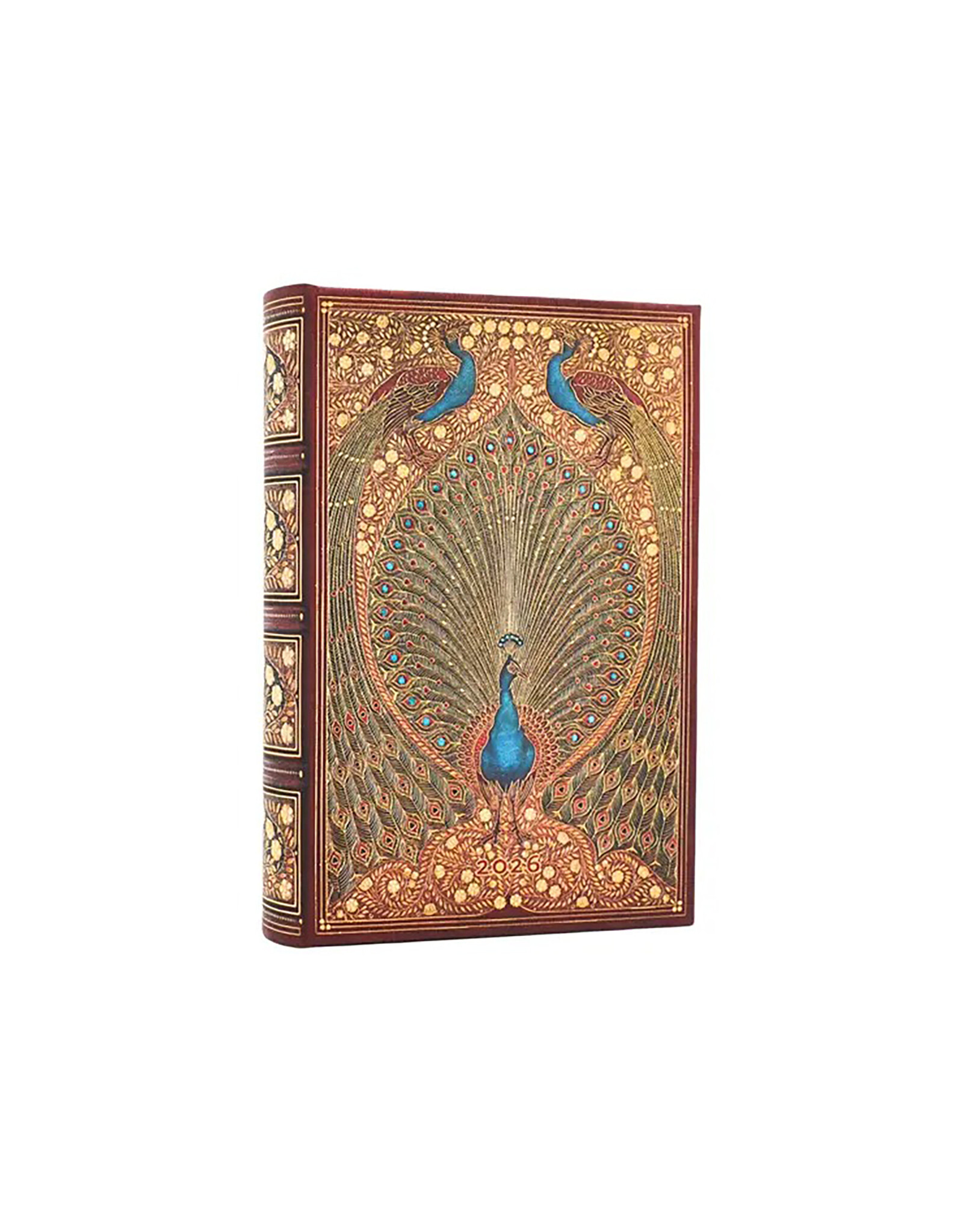 Paperblanks 2026 Hafiz Peacocks 12-Month Hardcover Daily Planner Mini