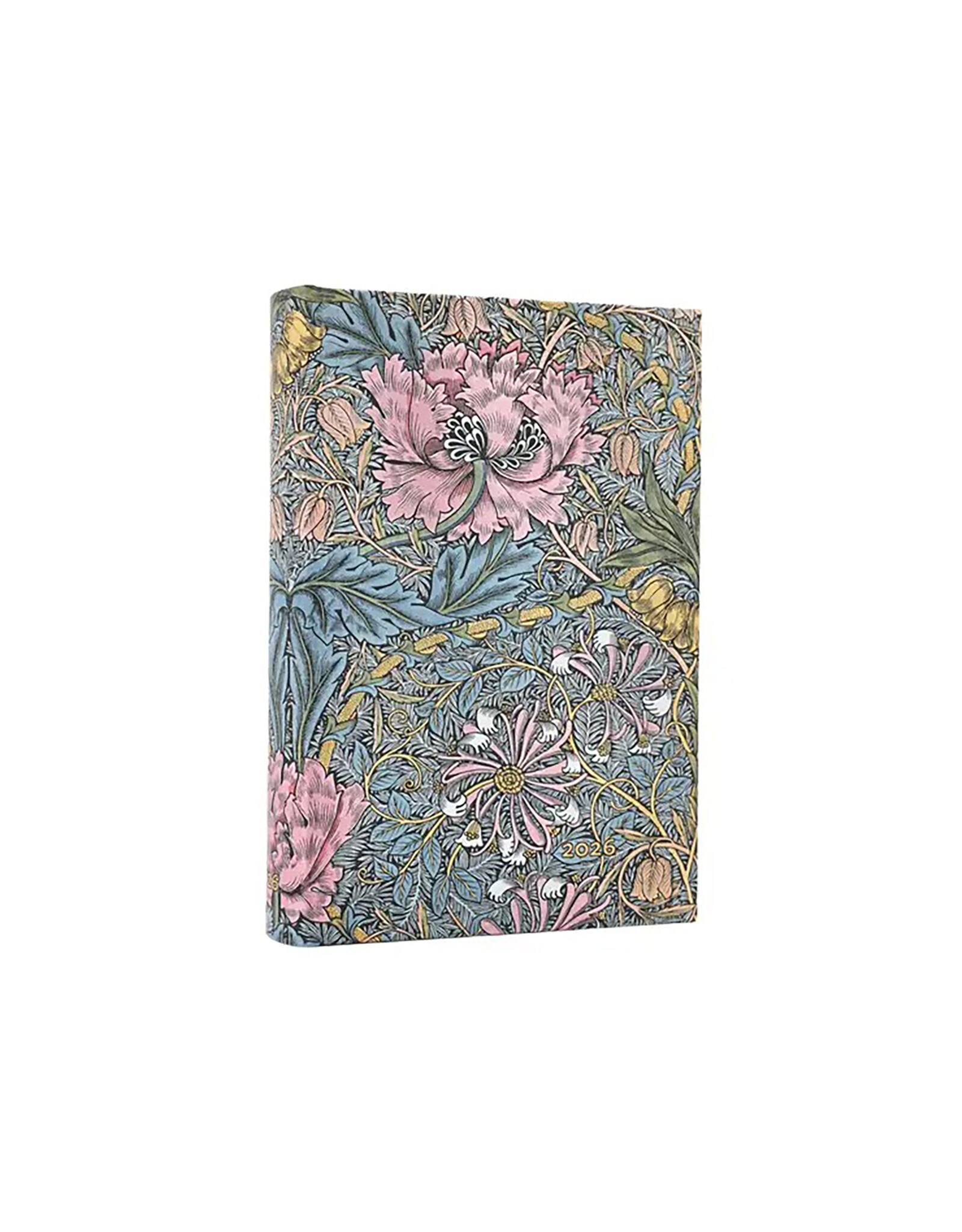 Paperblanks 2026 Morris Pink Honeysuckle 12-Month Hardcover Daily Planner Mini Day