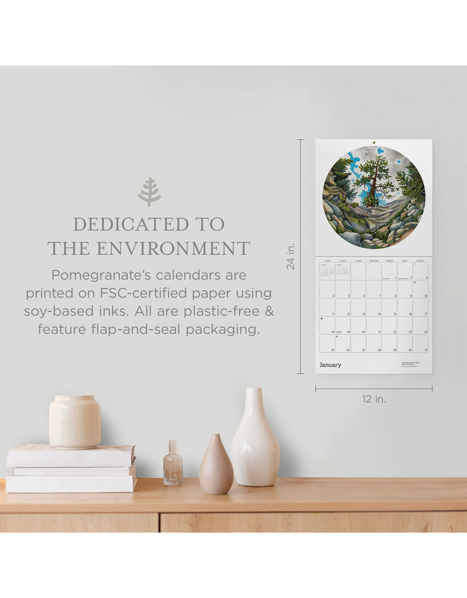 Pomegranate Phyllis Shafer: Nature Divine 2026 Wall Calendar