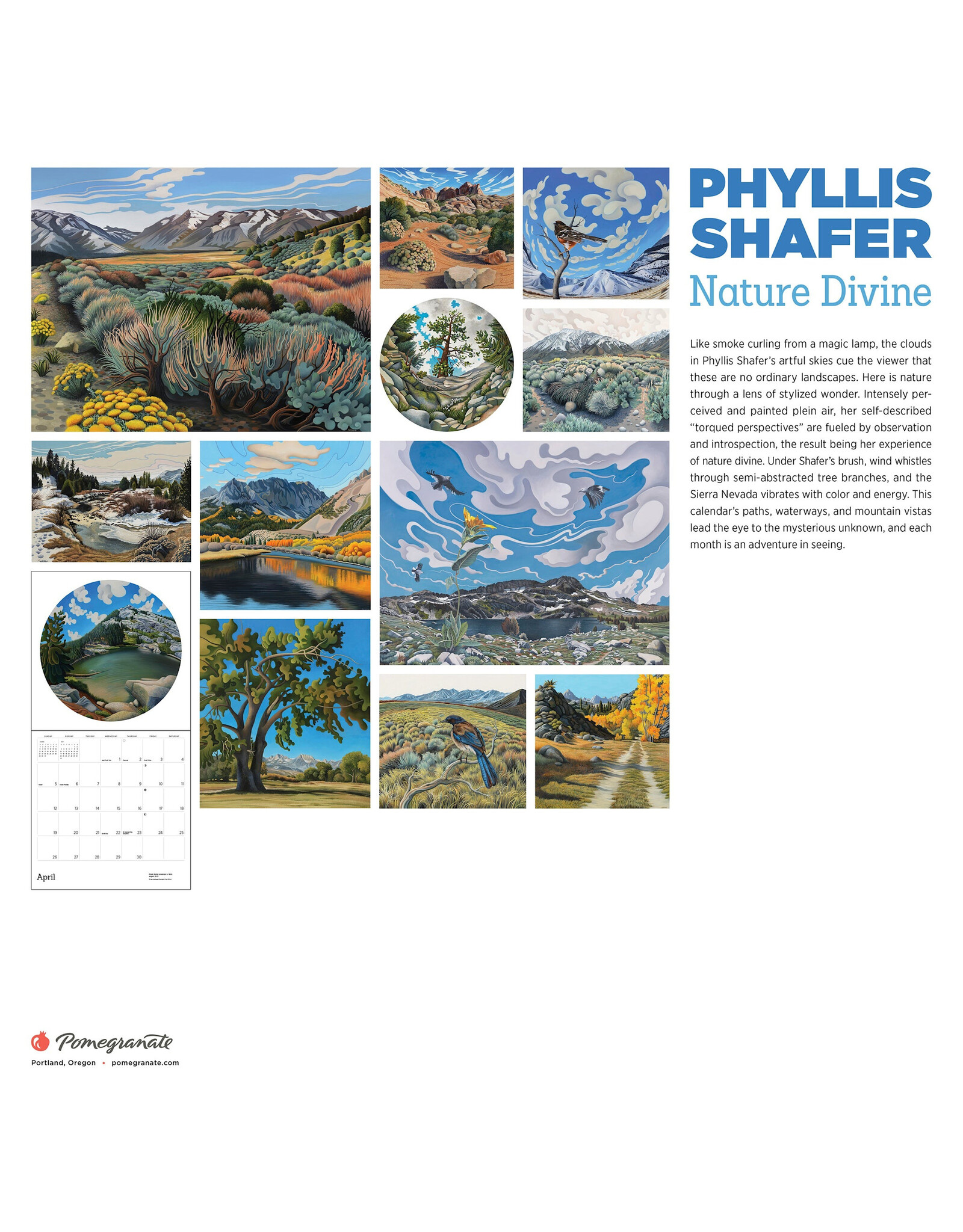 Pomegranate Phyllis Shafer: Nature Divine 2026 Wall Calendar