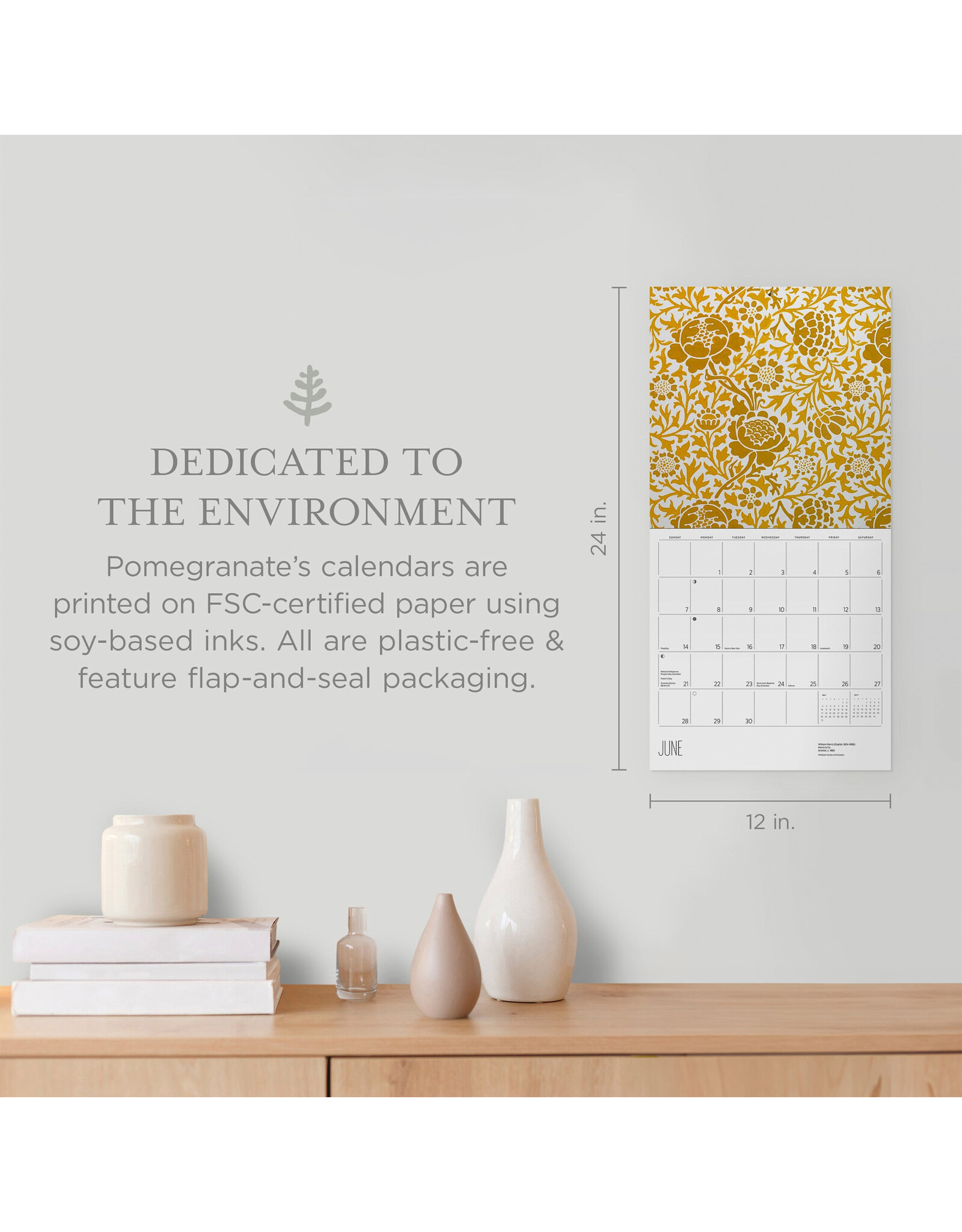 Pomegranate William Morris: Arts & Crafts Designs 2026 Wall Calendar