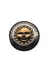 Tabra Mixed Metal Sun Face Brooch