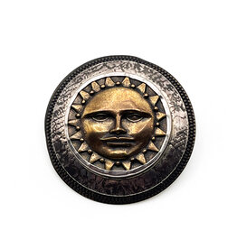 Tabra Mixed Metal Sun Face Brooch