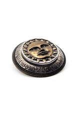 Tabra Mixed Metal Sun Face Brooch