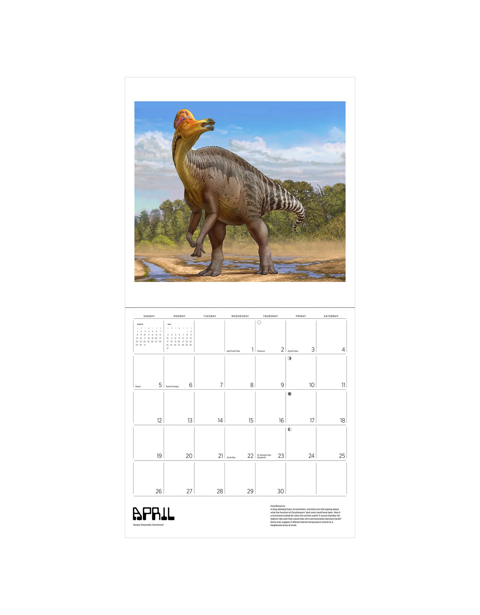 Pomegranate Dinosaurs: The Art of Sergey Krasovskiy 2026 Wall Calendar