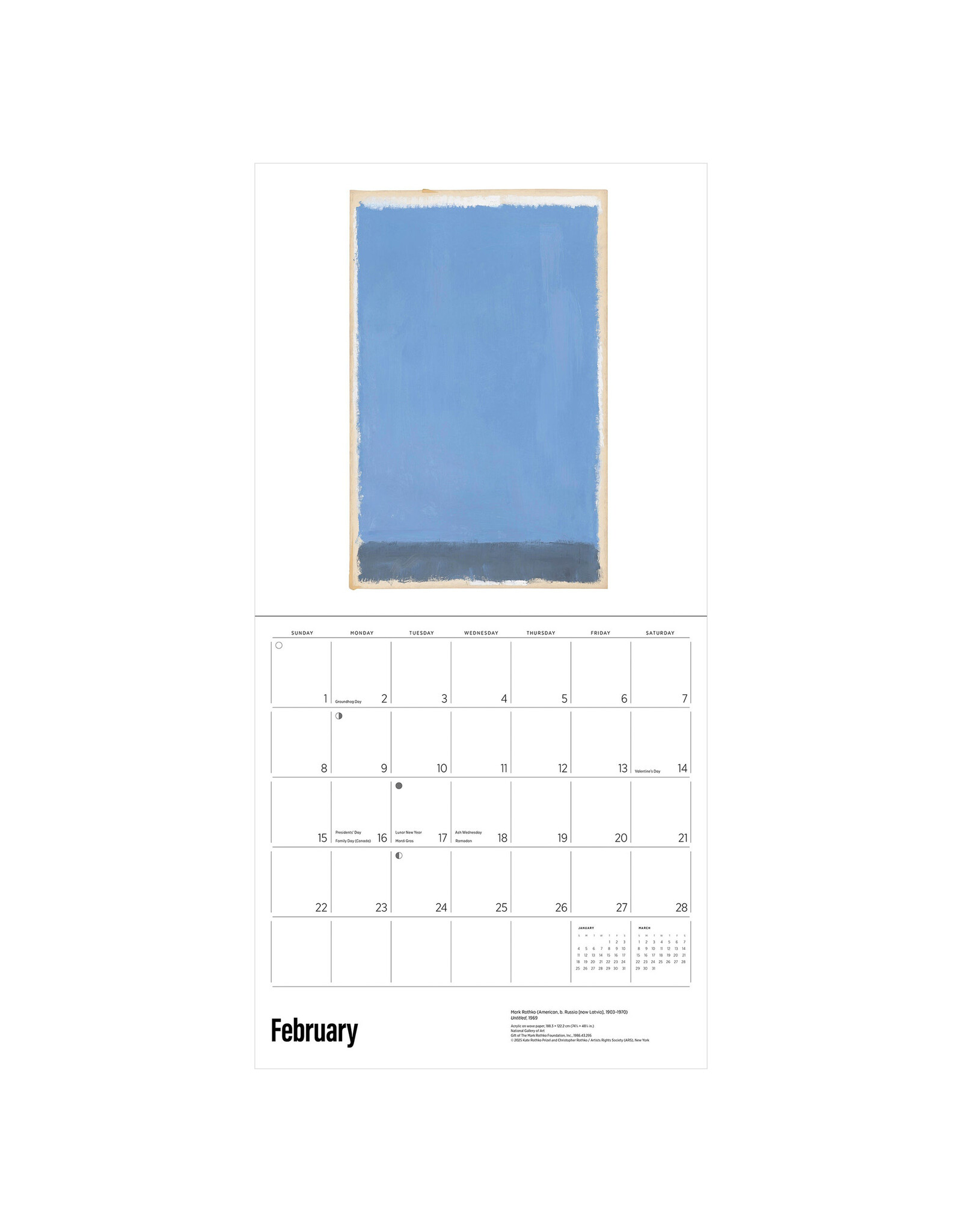Pomegranate Rothko 2026 Wall Calendar
