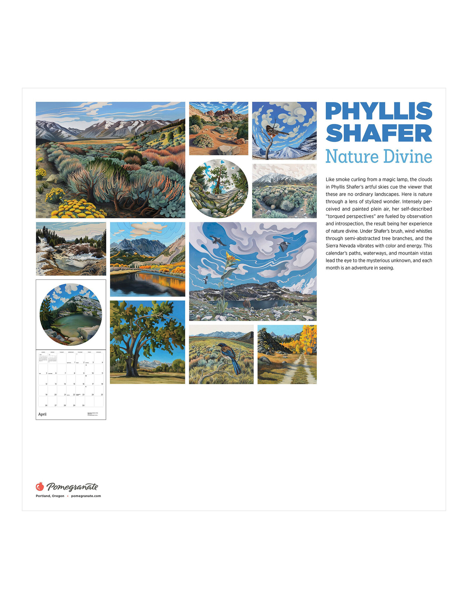 Pomegranate Phyllis Shafer: Nature Divine 2026 Wall Calendar