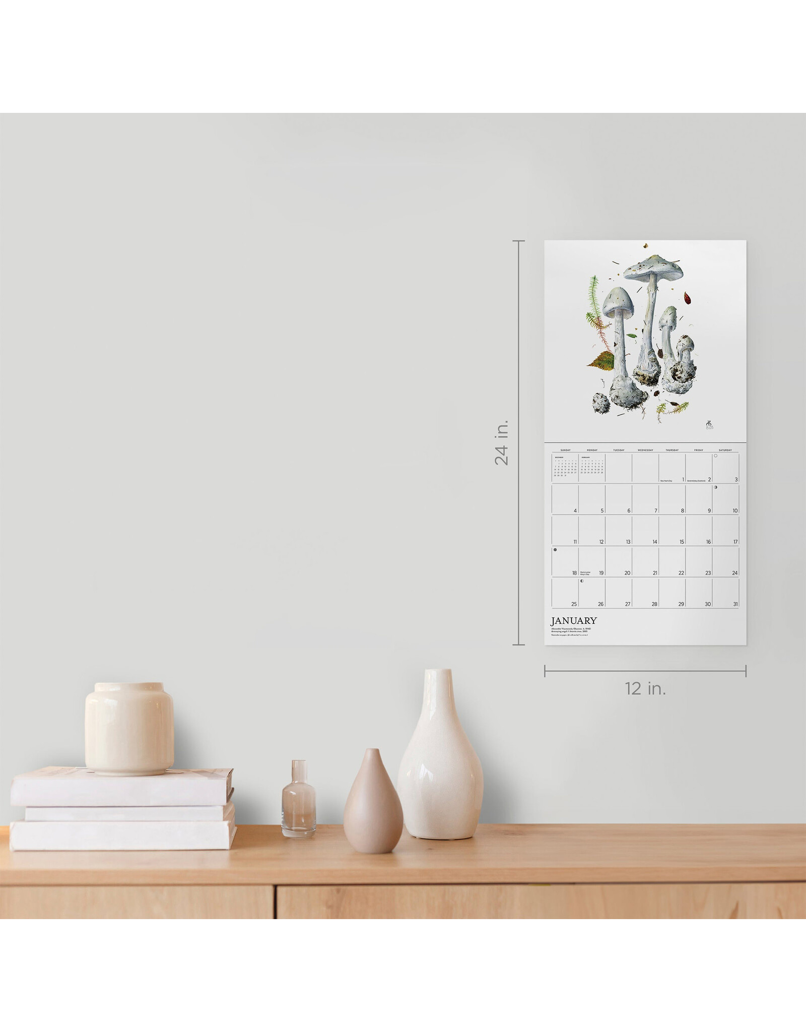 Pomegranate Mushrooms: Alexander Viazmensky 2026 Wall Calendar