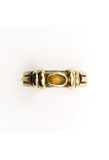 14K Gold Ring with 1 Citrine 2 Rubies and 6 Diamond Chips