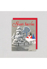 Laughing Elephant Red House & Blue Trees Boxed Christmas Cards