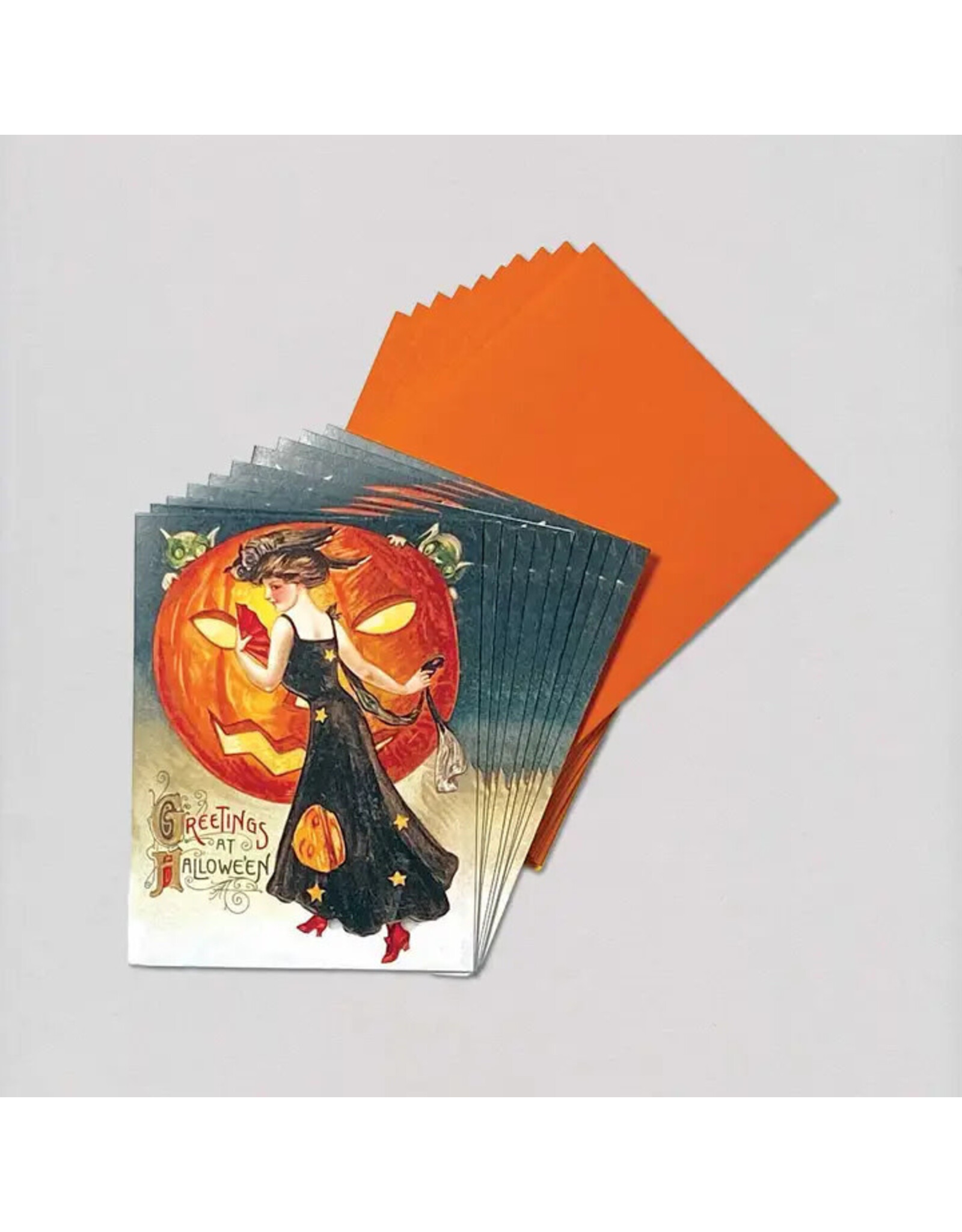 Laughing Elephant Lady in Halloween Dress Boxed Halloween Cards