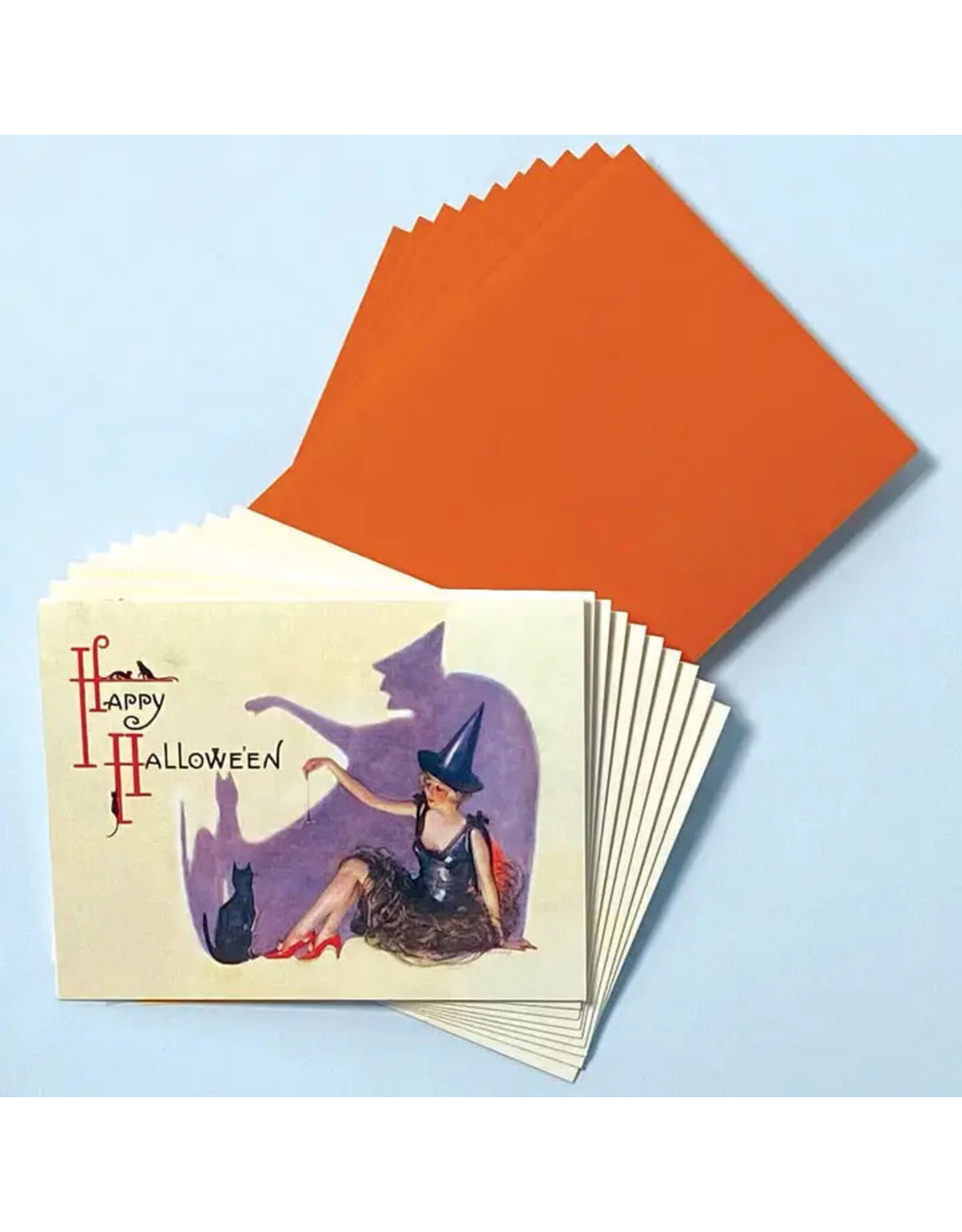 Laughing Elephant Witch Lady with Shadow Boxed Halloween Cards