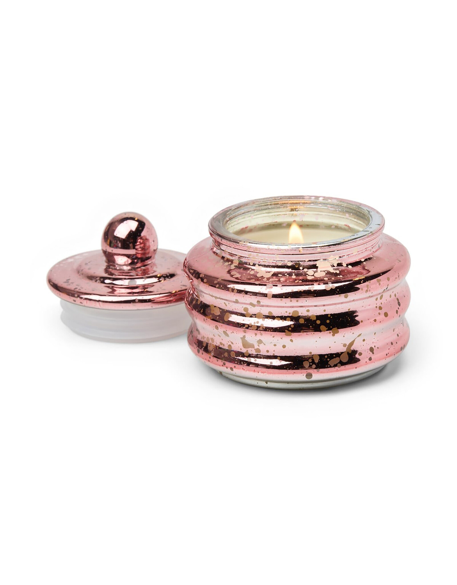 Paddywax Pink Peppermint 3oz Beam Candle Pink Mercury Glass with Lid