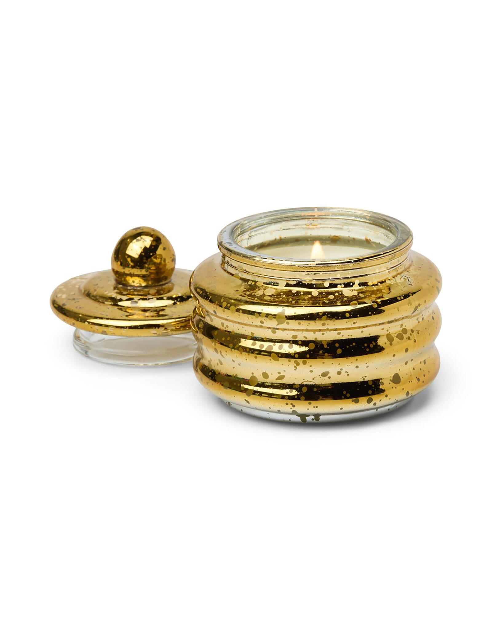 Paddywax Cypress & Fir 3oz Beam Candle Gold Mercury Glass with Lid