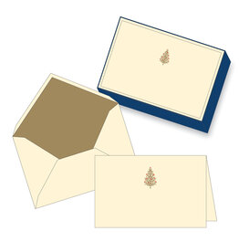 Rossi Christmas Tree with Red Ornaments Classica Italiana Box of 10 Holiday Cards with Lined Envelopes