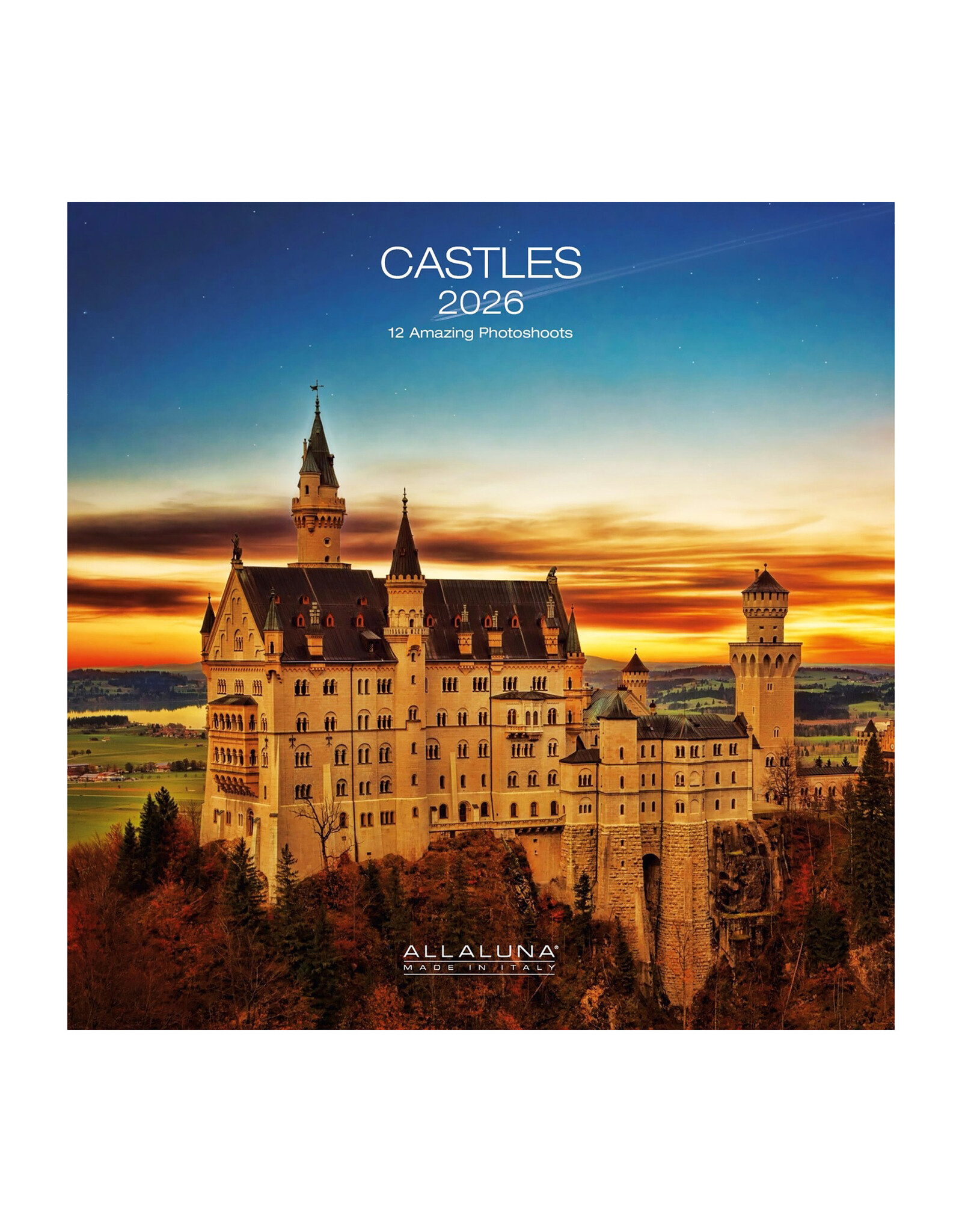 Allaluna Castles 2026 12x12 Wall Calendar