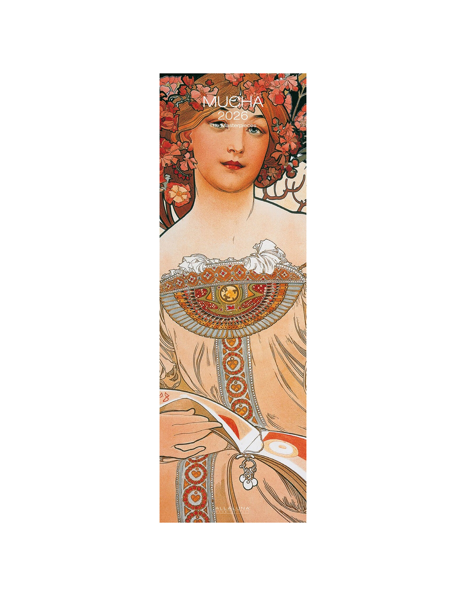 Allaluna Mucha 2026 6.3x19.3 Long Wall Calendar