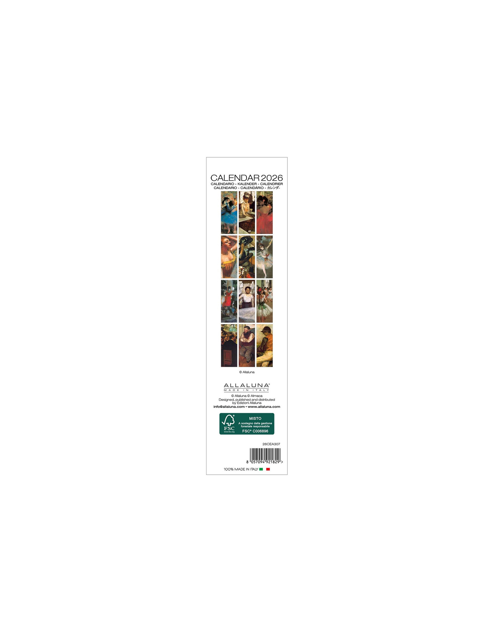 Allaluna Degas 2026 Bookmark Calendar
