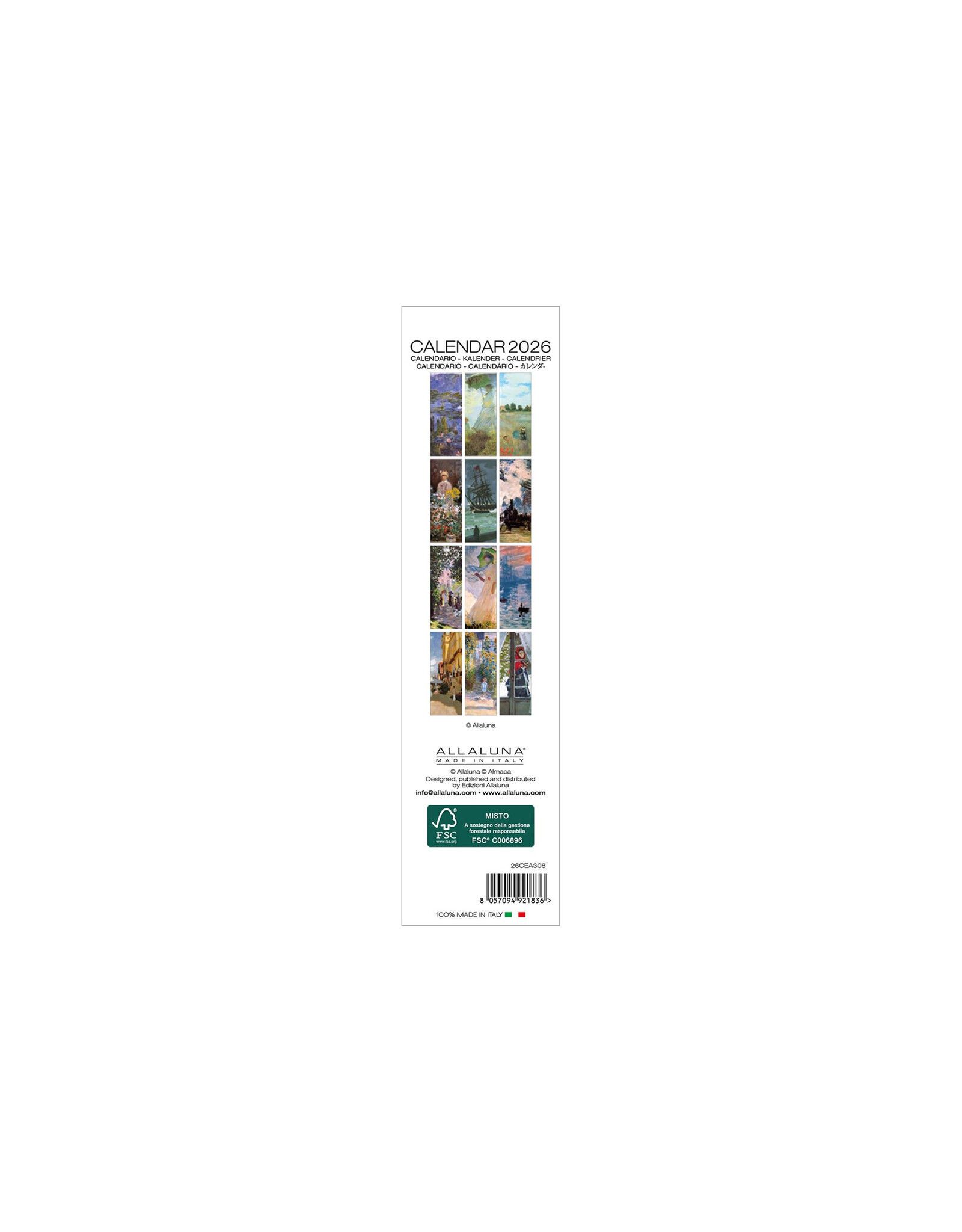 Allaluna Monet 2026 Bookmark Calendar