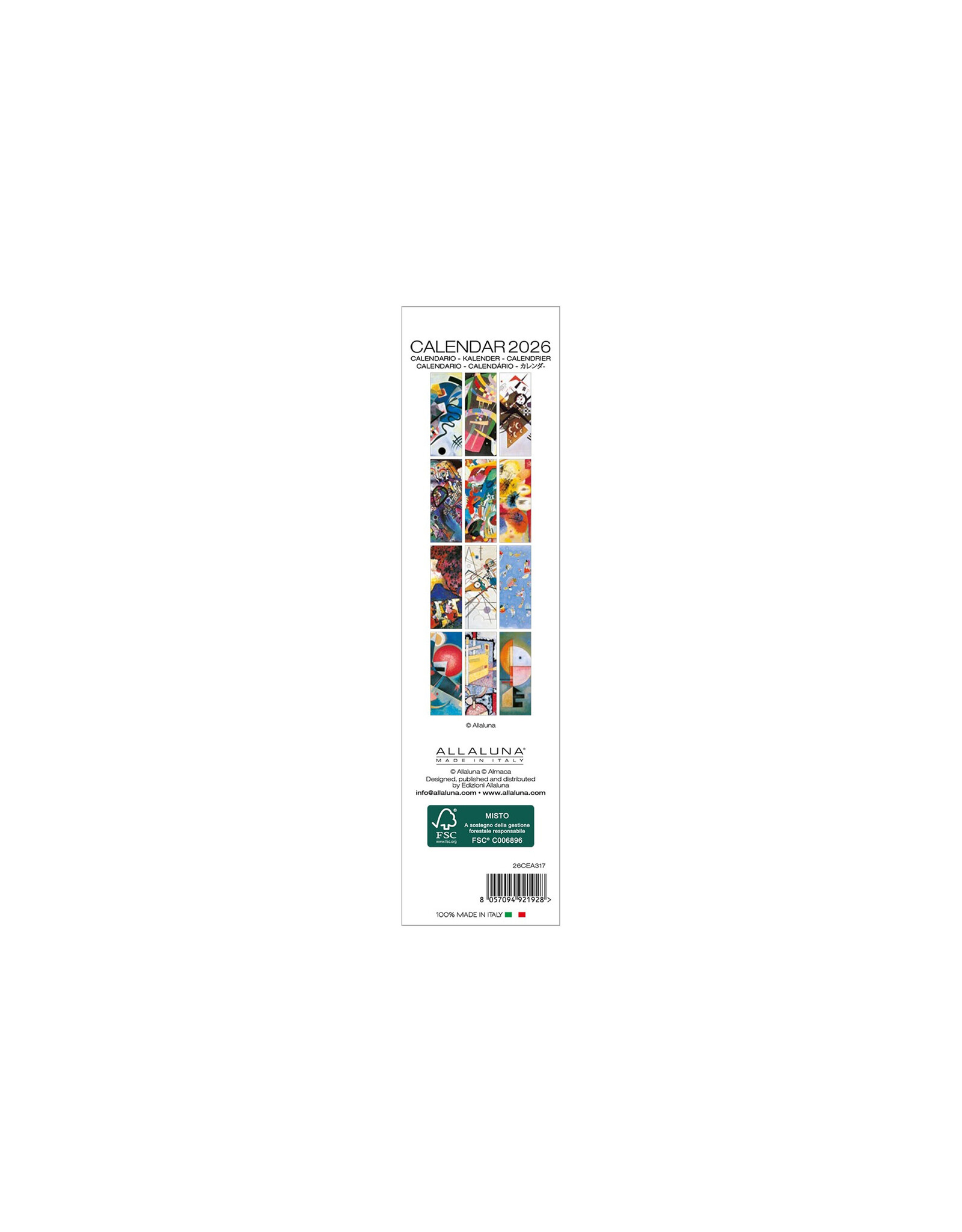 Allaluna Kandinksy 2026 Bookmark Calendar