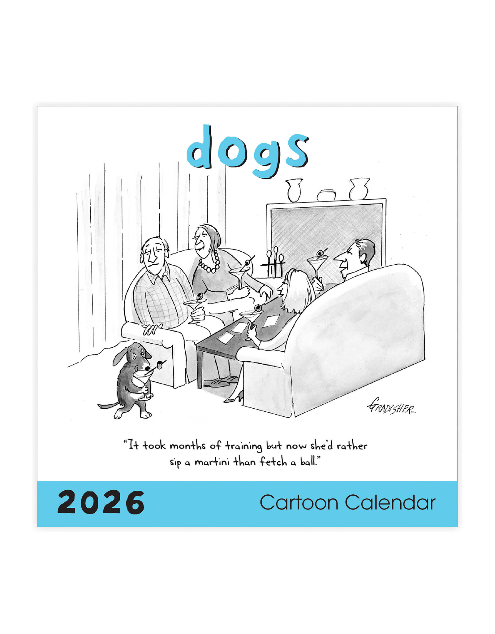 Nelson Line Studio Dogs 2026 12x12 Cartoon Wall Calendar