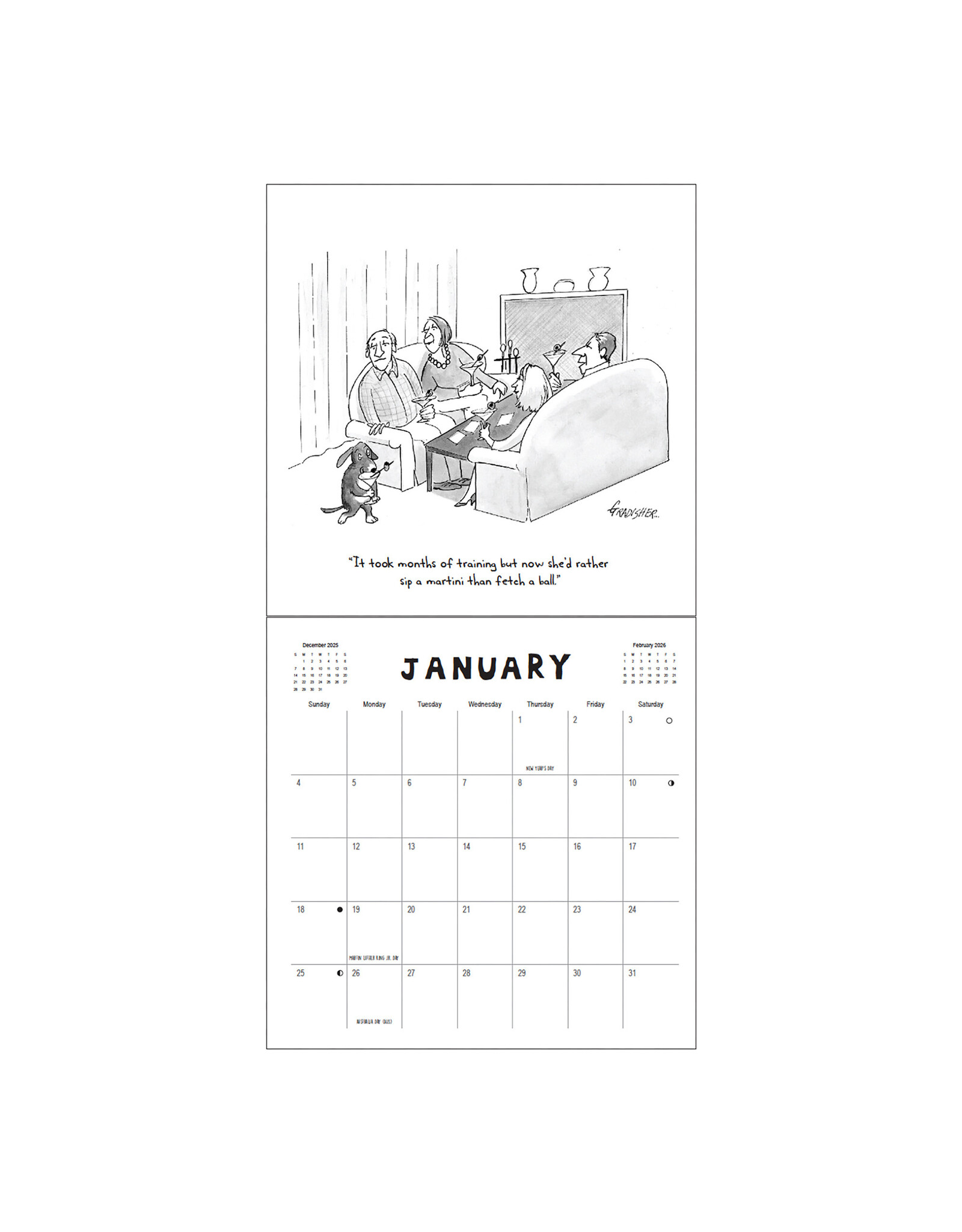 Nelson Line Studio Dogs 2026 12x12 Cartoon Wall Calendar