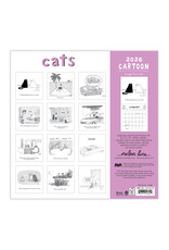 Nelson Line Studio Cats 2026 12x12 Cartoon Wall Calendar