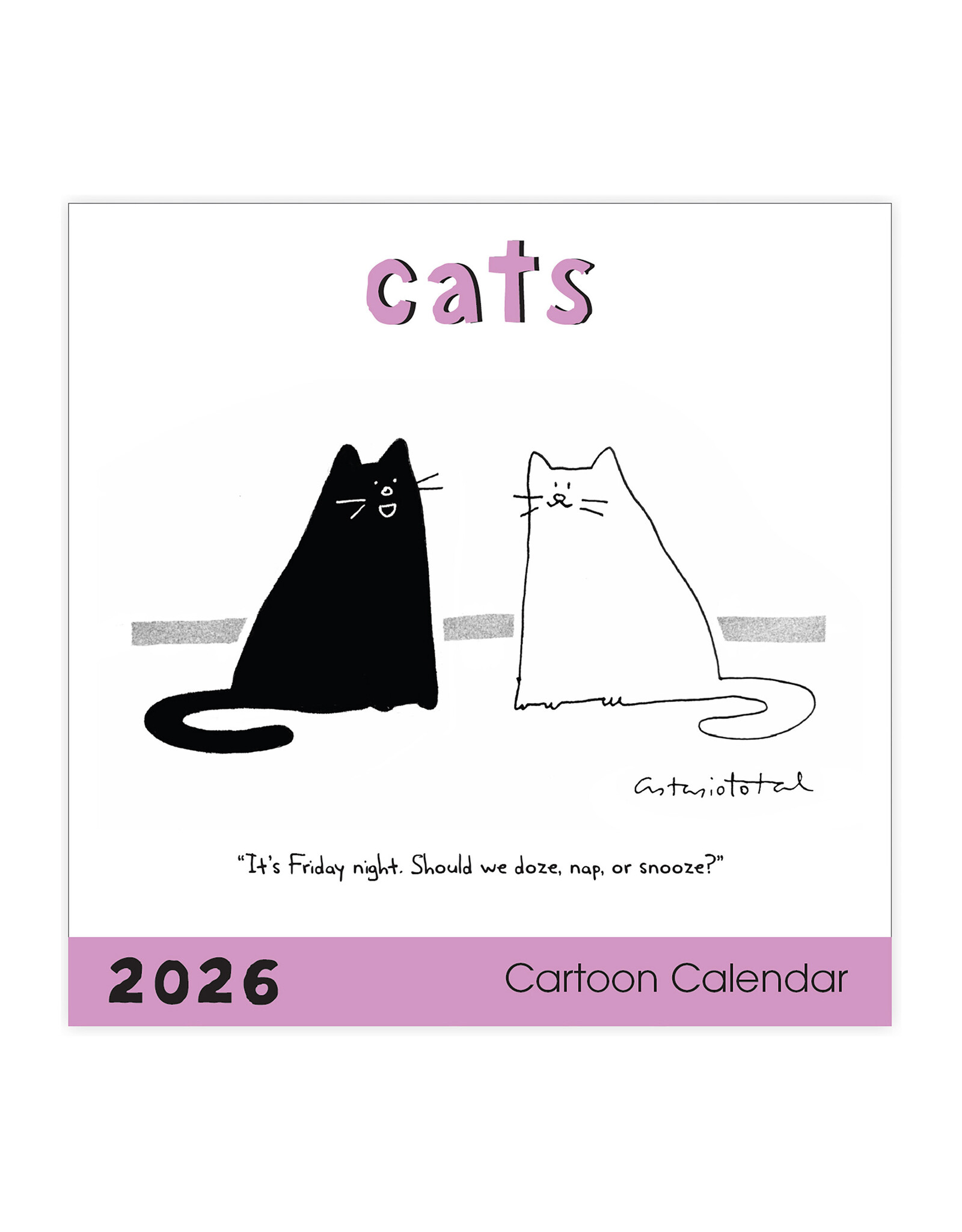 Nelson Line Studio Cats 2026 12x12 Cartoon Wall Calendar
