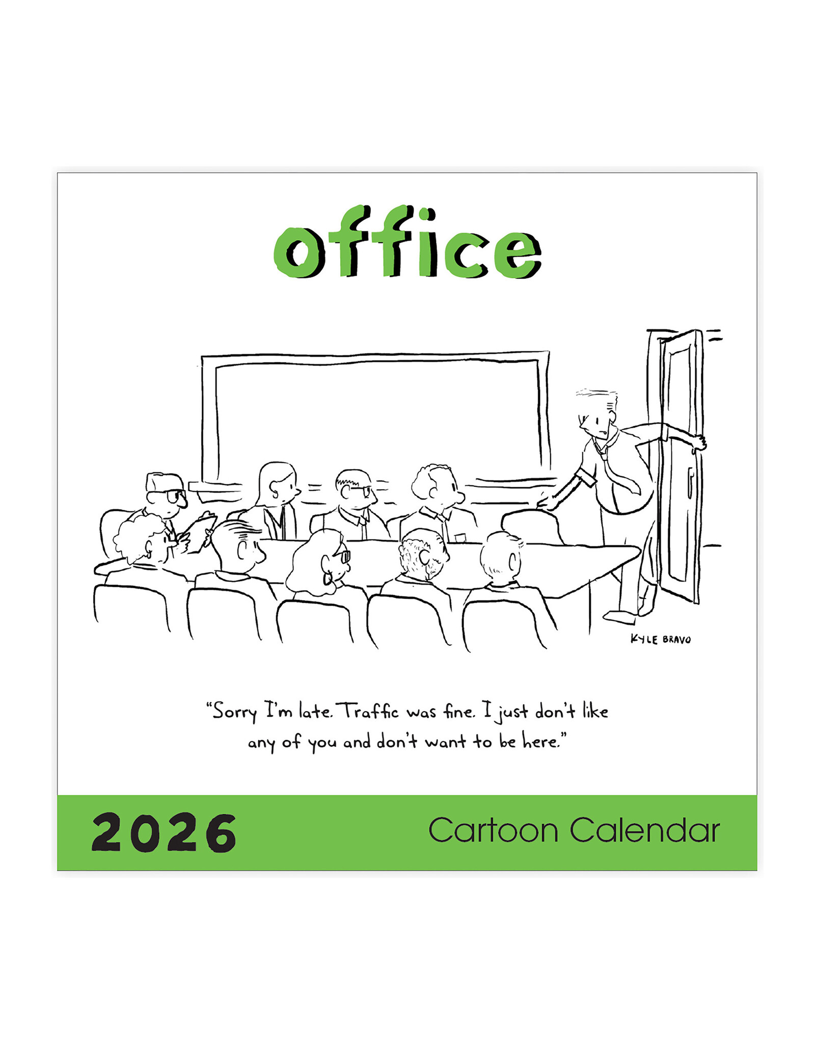 Nelson Line Studio Office 2026 12x12 Cartoon Wall Calendar