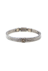 Sterling Heavy Double-Braid Clasp Bracelet with Double-Spiral Motif
