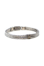 Sterling Heavy Double-Braid Clasp Bracelet with Double-Spiral Motif