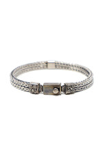 Sterling Heavy Double-Braid Clasp Bracelet with Double-Spiral Motif
